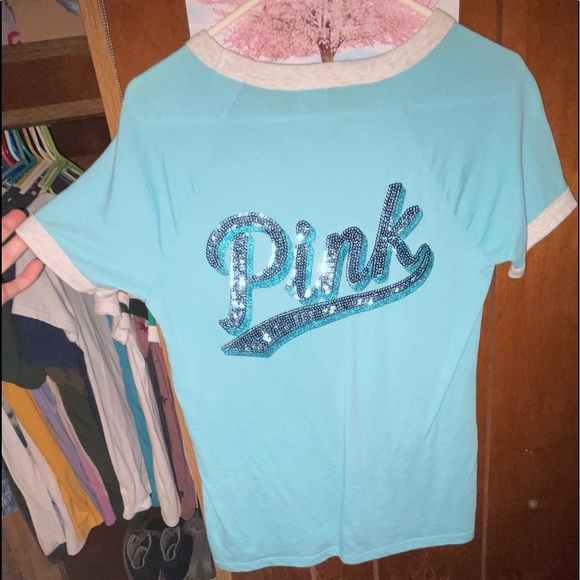 PINK Victoria's Secret Tops - Pink Victoria Secret Bling Tee Shirt
